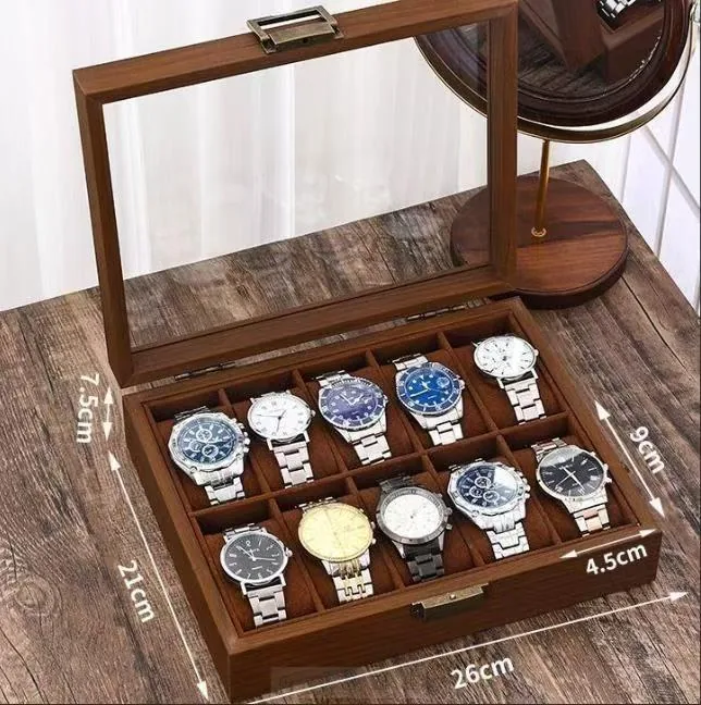 Wooden watch storage box